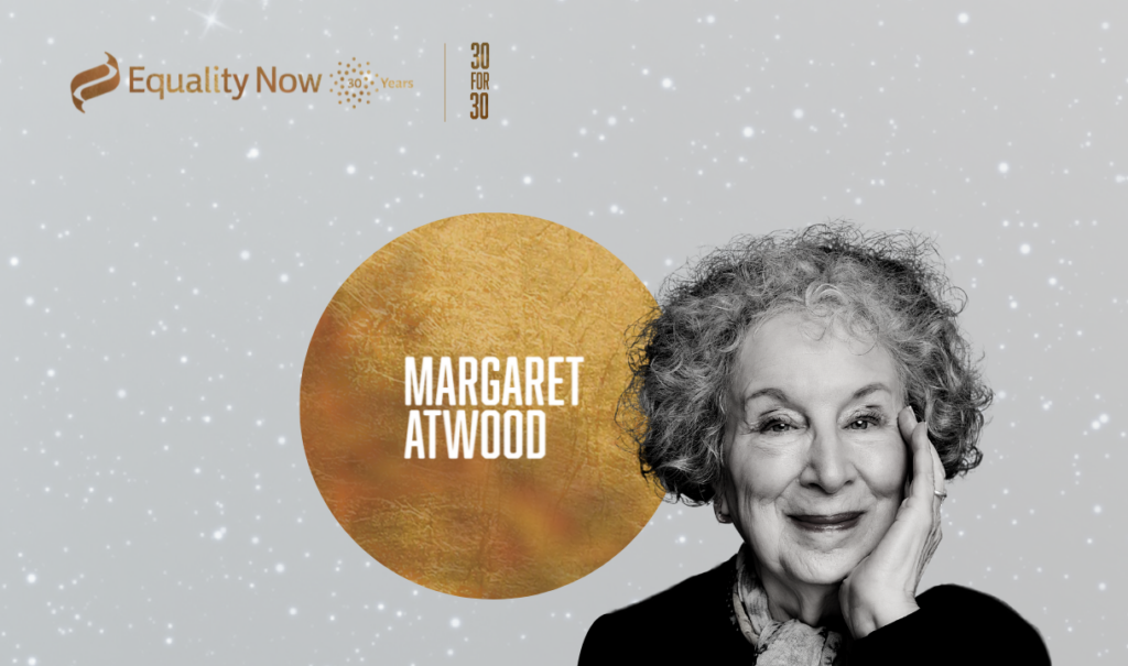 A headshot of Margaret Atwood