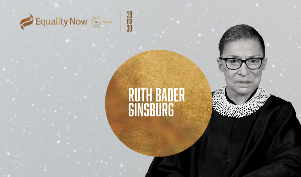 A headshot of Ruth Bader Ginsburg